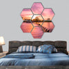 Fox river dam hexagonal canvas wall art