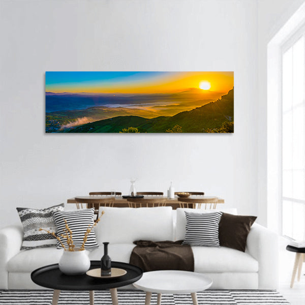 Sunrise view of a valley panoramic canvas wall art
