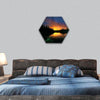 Starry sky, milky way, Night landscape hexagonal canvas wall art