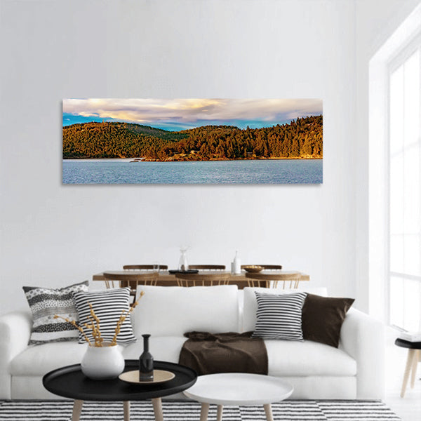 Strait of Georgia landscape panoramic canvas wall art