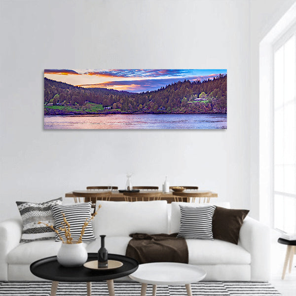 Strait of Georgia landscape panoramic canvas wall art
