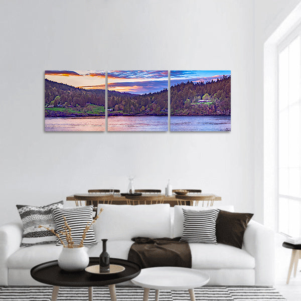 Strait of Georgia landscape panoramic canvas wall art