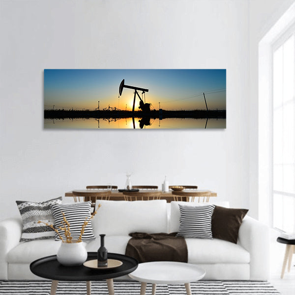The oil pump panoramic canvas wall art