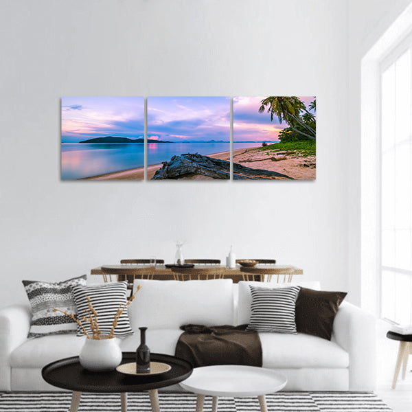 Beautiful tropical beach panoramic canvas wall art