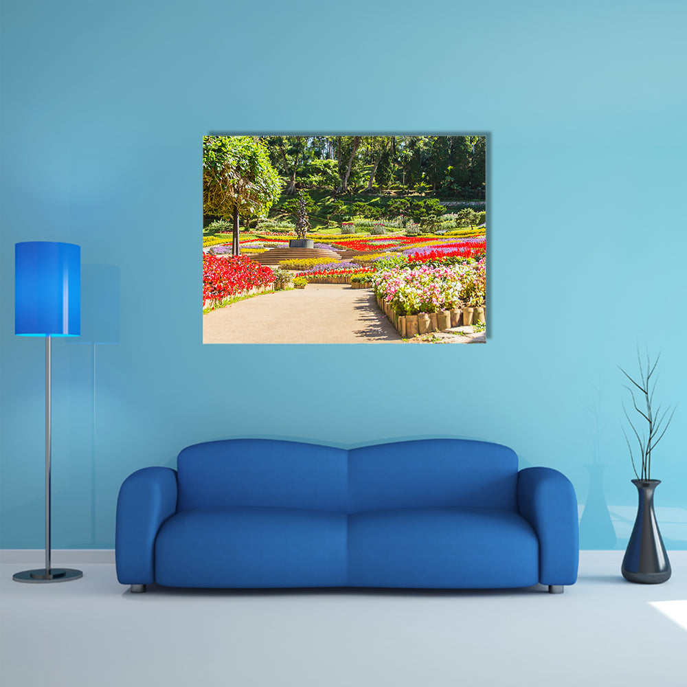 The Chiang Rai, Garden Of Cold Winter Flowers And Auspicious Trees, Thailand Multi Panel Canvas Wall Art