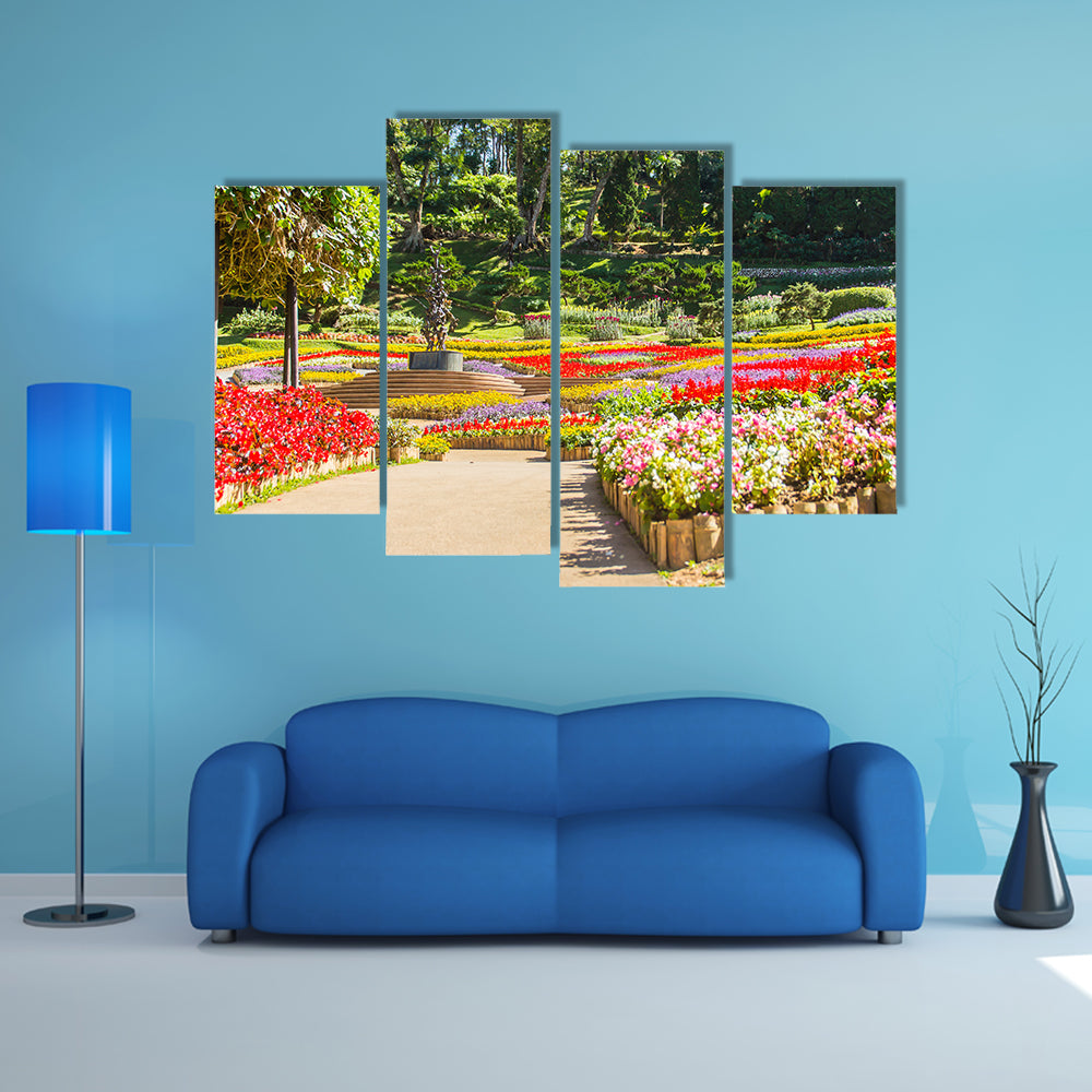 The Chiang Rai, Garden Of Cold Winter Flowers And Auspicious Trees, Thailand Multi Panel Canvas Wall Art