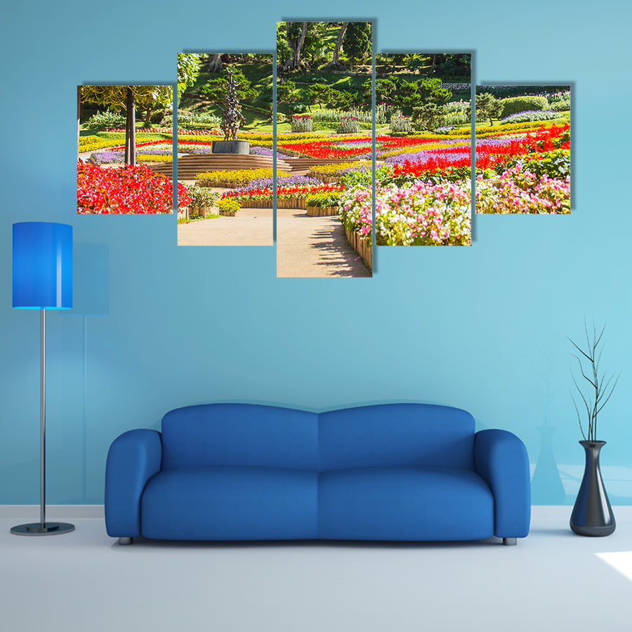 The Chiang Rai, Garden Of Cold Winter Flowers And Auspicious Trees, Thailand Multi Panel Canvas Wall Art