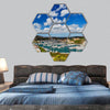 Scenic view of Emerald Coast, Sardinia, Italy hexagonal canvas wall art