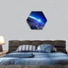 Planet Earth sunrise hexagonal canvas wall art