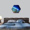 Planet Earth geography hexagonal canvas wall art