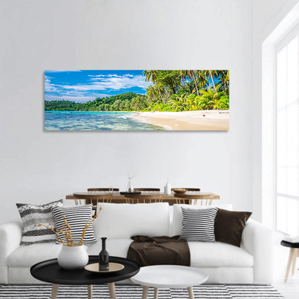 Beautiful tropical island beach panoramic canvas wall art