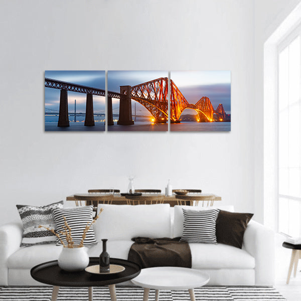 Evening view Forth Bridge panoramic canvas wall art