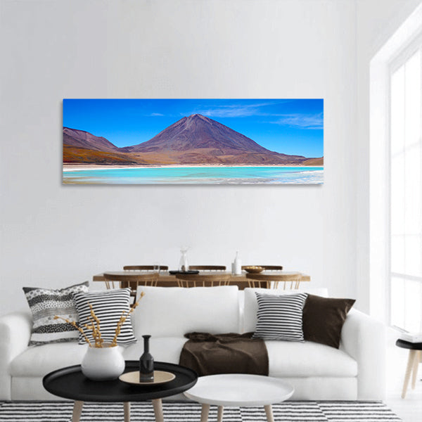 Green Lagoon In Bolivia panoramic canvas wall art