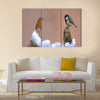 Robin and Great tit Multi panel canvas wall art