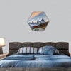 Mount Fitzroy during sunset hexagonal canvas wall art