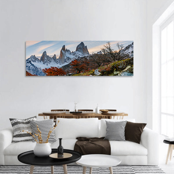 View of Mount Fitzroy panoramic canvas wall art