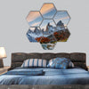 Mount Fitzroy during sunset hexagonal canvas wall art