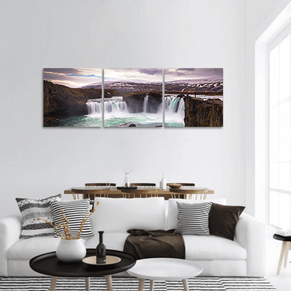 Godafoss waterfall panoramic canvas wall art