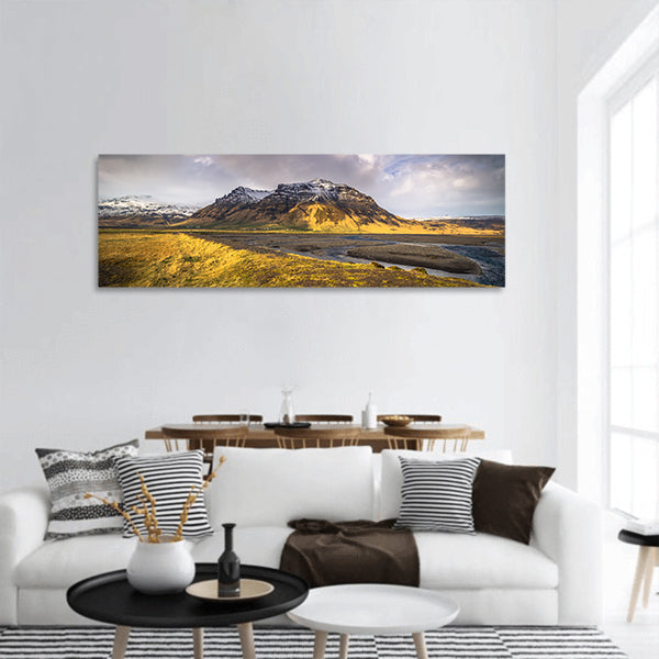 Wild landscape of Iceland panoramic canvas wall art