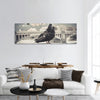 Couple of doves panoramic canvas wall art