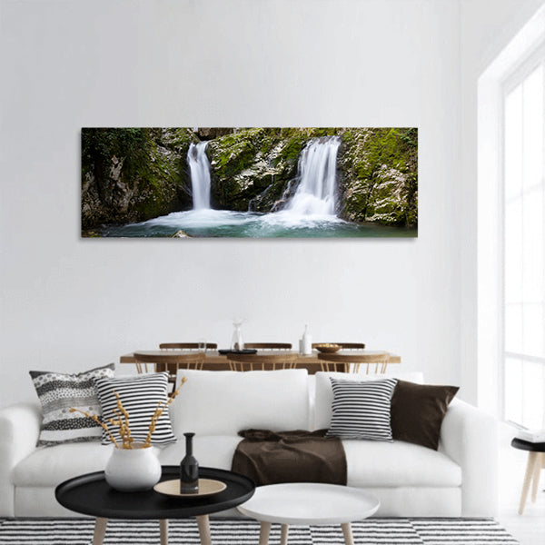 Waterfall on morcone panoramic canvas wall art