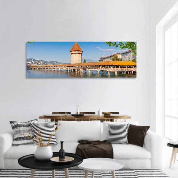 Wooden Chapel Bridge panoramic canvas wall art