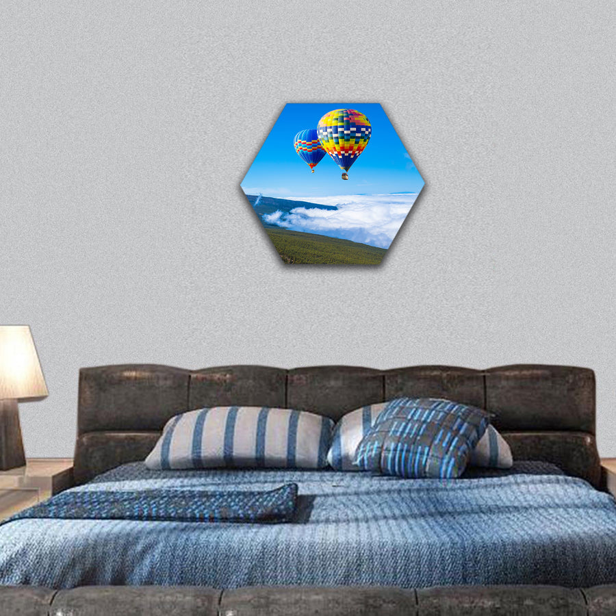 Volcano on a sunny day, Canary Islands, Spain hexagonal canvas wall art