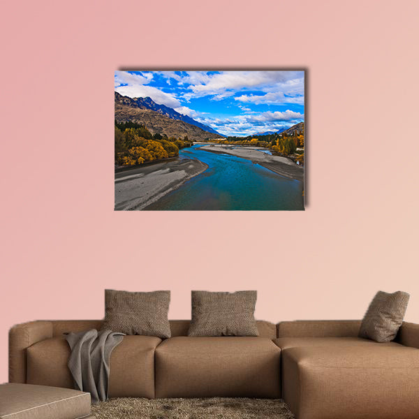 View form road bridge over dunstan lake near Queenstown New Zealand wall art