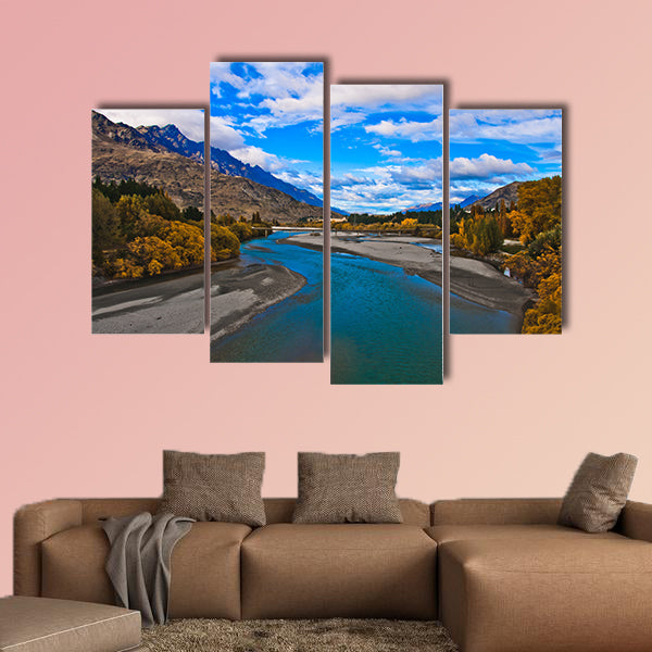 View form road bridge over dunstan lake near Queenstown New Zealand wall art