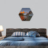 View of Mount Fitzroy during sunrise hexagonal canvas wall art