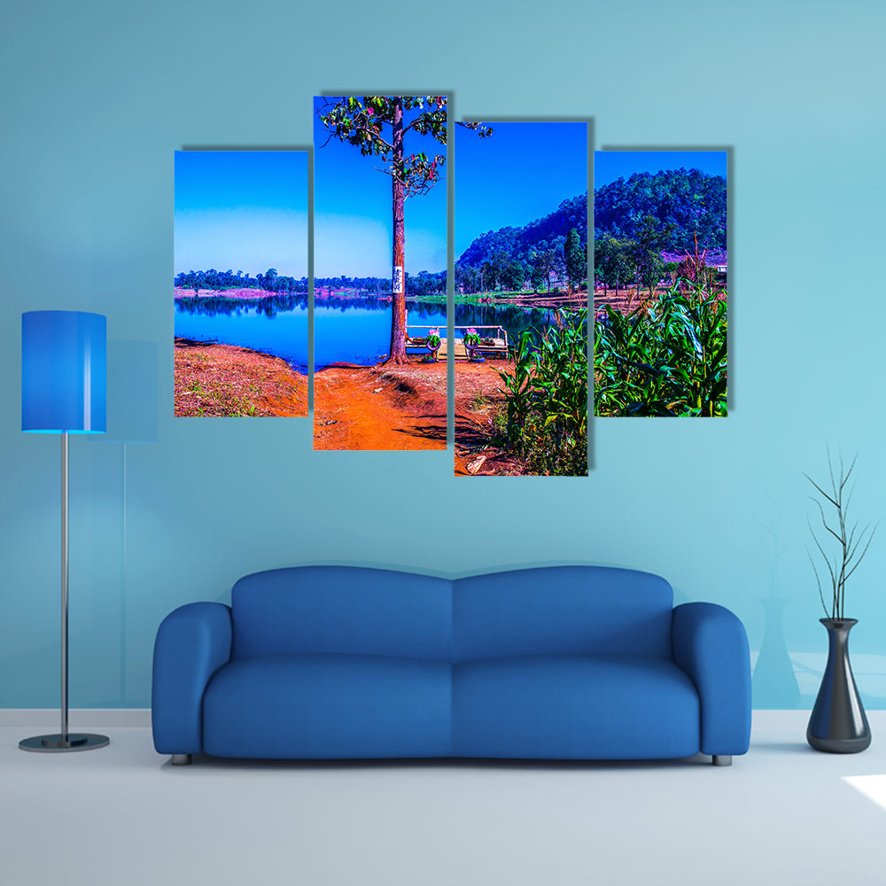The Lake view in Chiangmai province, Thailand multi panel canvas wall art