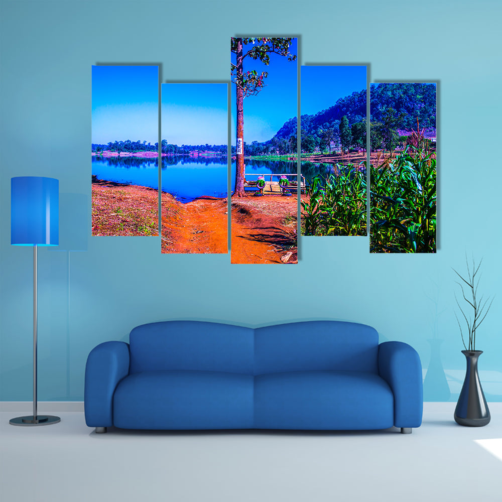 The Lake view in Chiangmai province, Thailand multi panel canvas wall art