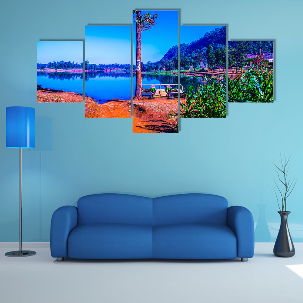 The Lake view in Chiangmai province, Thailand multi panel canvas wall art