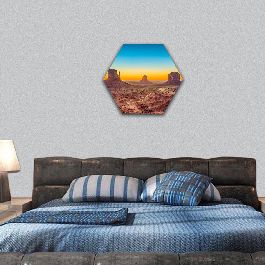 Monument Valley, Arizona, USA at dawn hexagonal canvas wall art