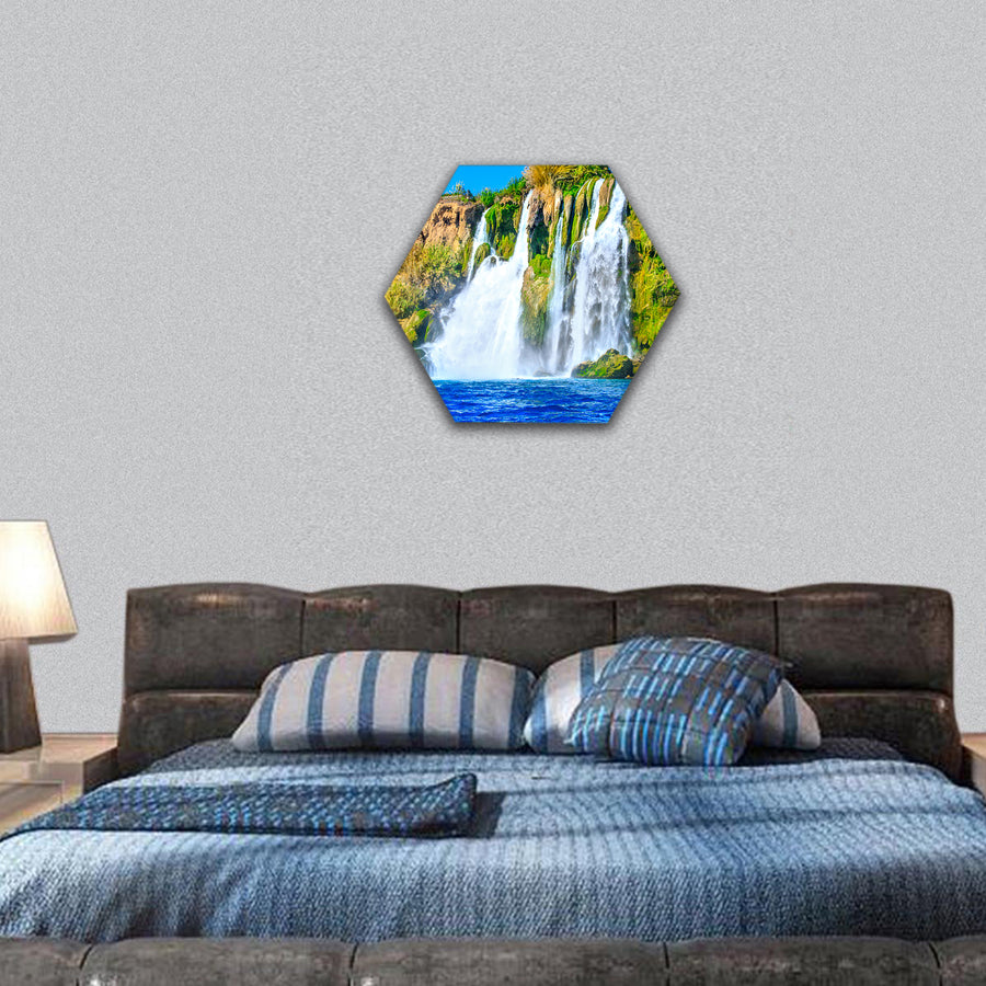 Waterfall Duden at Antalya, Turkey hexagonal canvas wall art