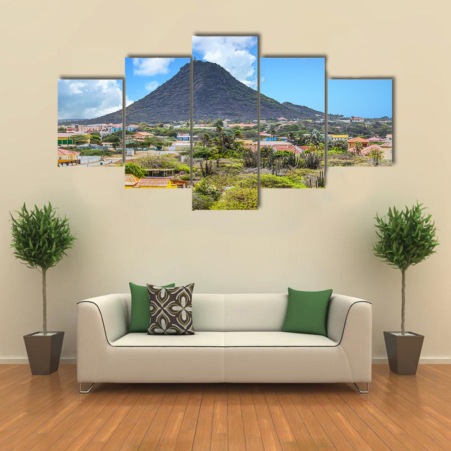 Aruba Mountain Past Homes Multi panel canvas wall art