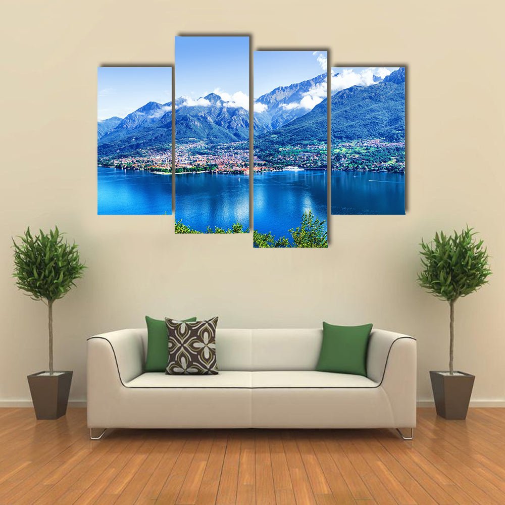 Beautiful view of Como lake panorama, Lombardy, Italy Multi panel canvas wall art