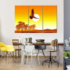 The Shadow Of An Eagle Flying At The Sunrise, Multi Panel Canvas Wall Art