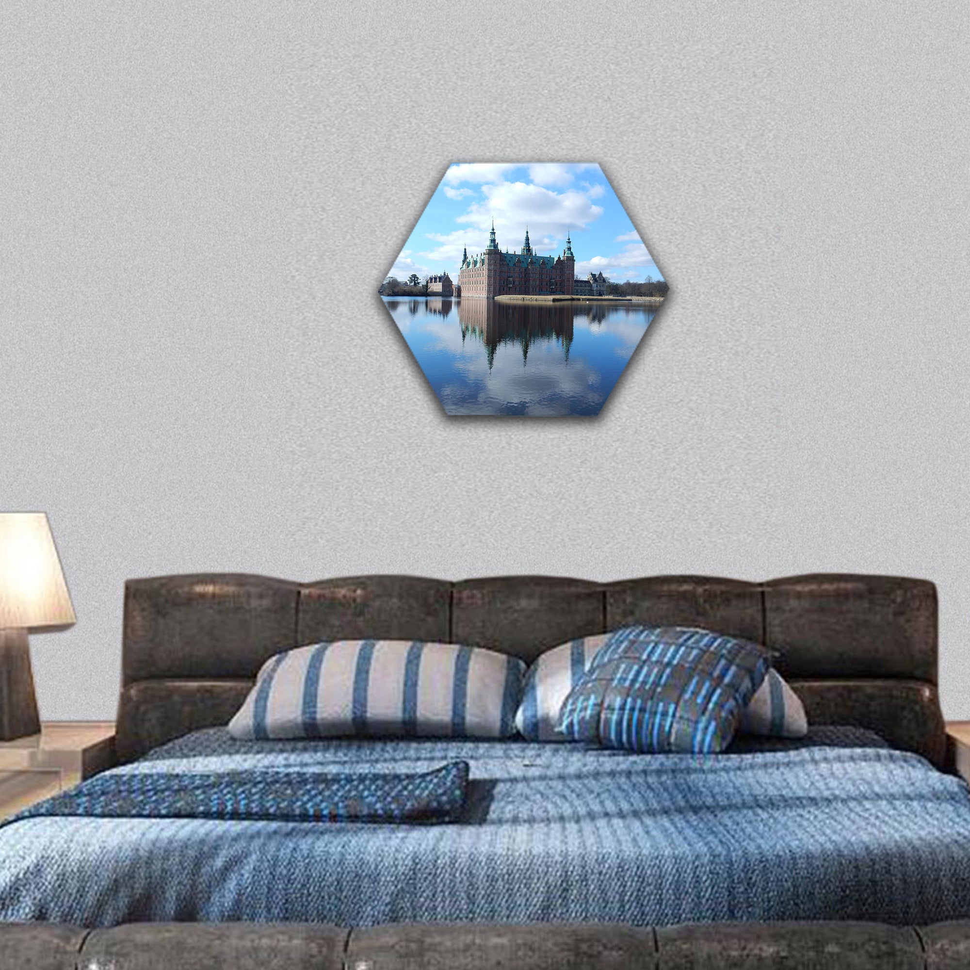 Frederiksborg castle, Hillerod, Zealand, Denmark hexagonal canvas wall art