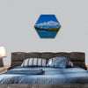 Yellowstone river in Yellowstone national park hexagonal canvas wall art