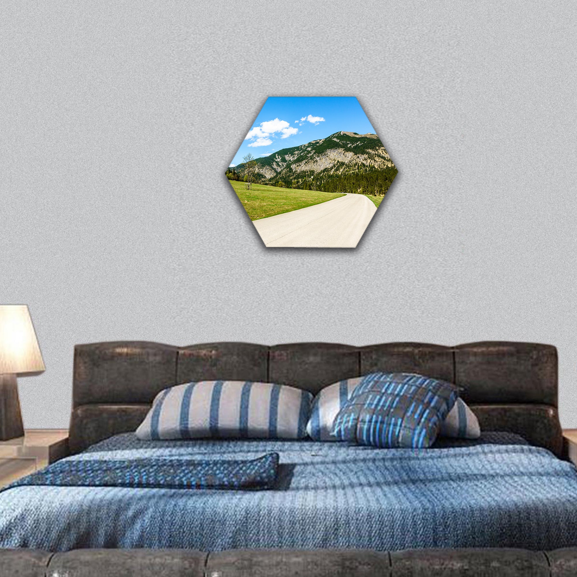 karwendel mountains in Austria hexagonal canvas wall art