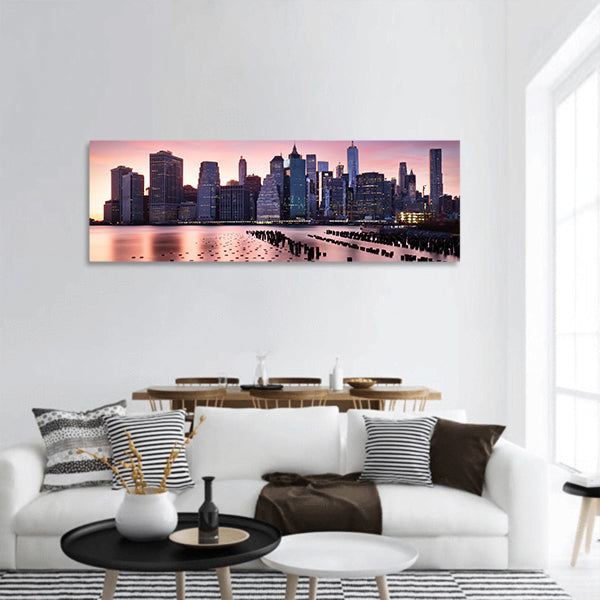 New York City skyline panoramic canvas wall art