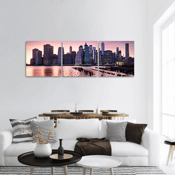 New York City skyline panoramic canvas wall art