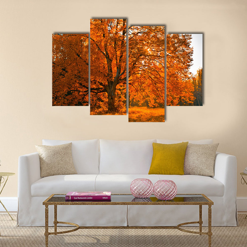 Autumn tree Multi panel canvas wall art