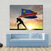 Democratic republic of Congo flag Multi panel canvas wall art