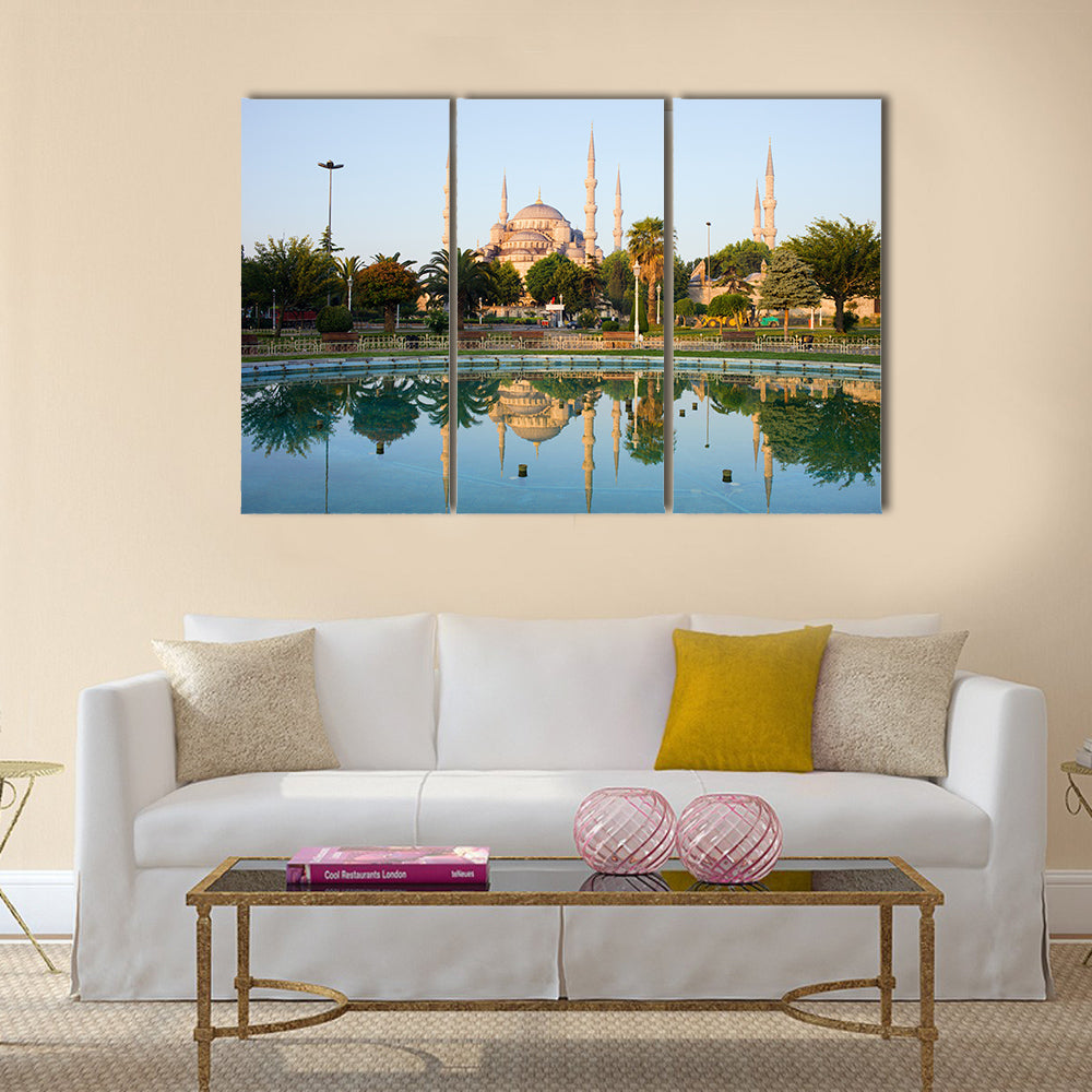 Dawn at the Blue Mosque (Sultan Ahmet Camii) Multi panel canvas wall art