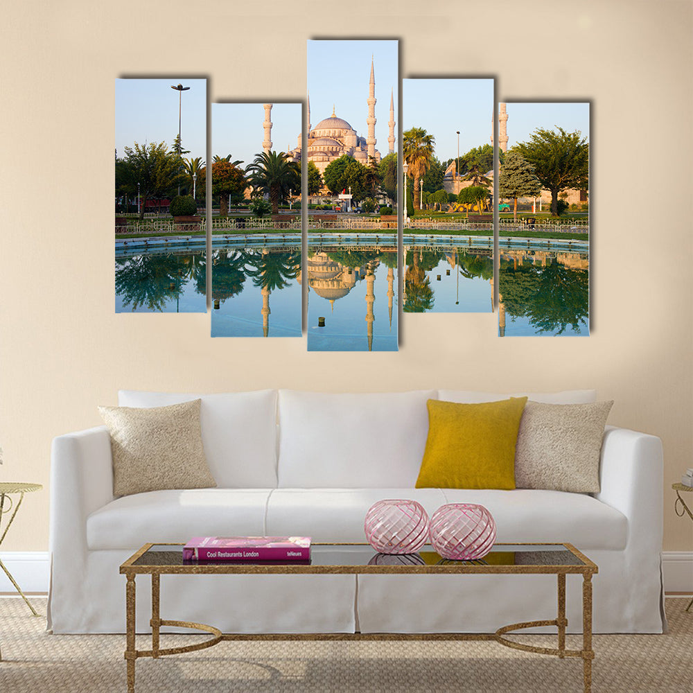 Dawn at the Blue Mosque (Sultan Ahmet Camii) Multi panel canvas wall art