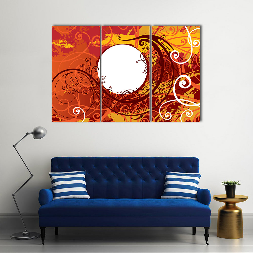 Vector ornament in flower style Multi Panel Canvas Wall Art