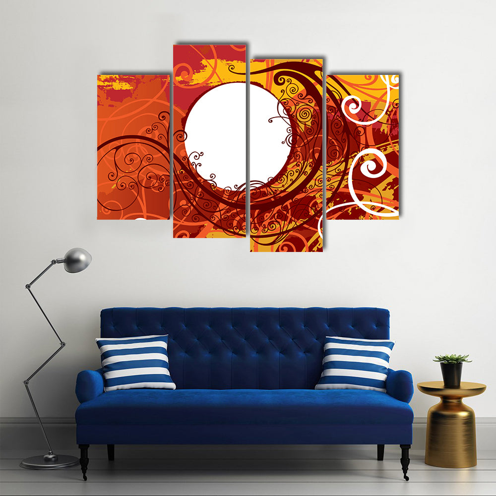 Vector ornament in flower style Multi Panel Canvas Wall Art