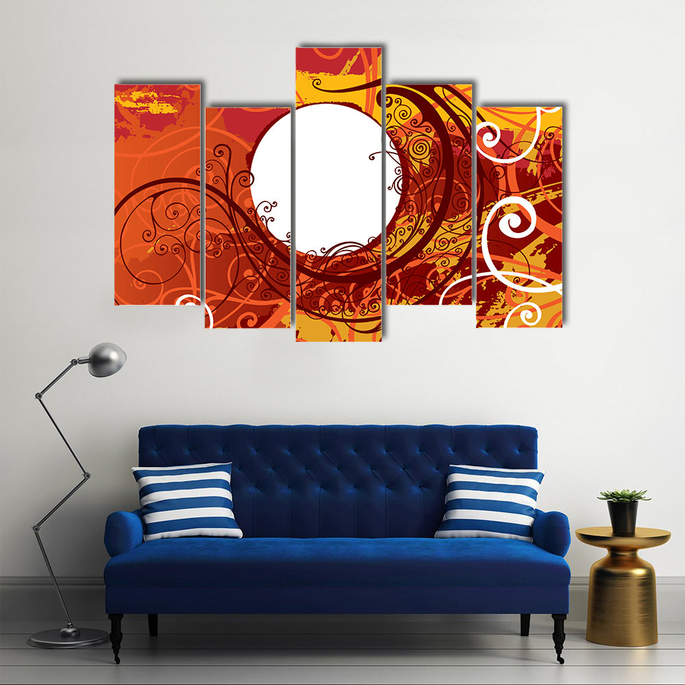 Vector ornament in flower style Multi Panel Canvas Wall Art